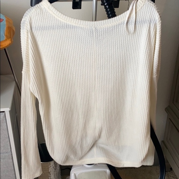 waffle knit tie front sweater wild fable szM - Picture 2 of 2